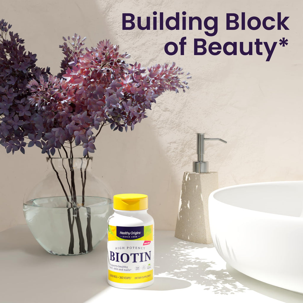 Healthy Origins Biotin 10,000 mcg - 150 Vegetarian Capsules - image 3