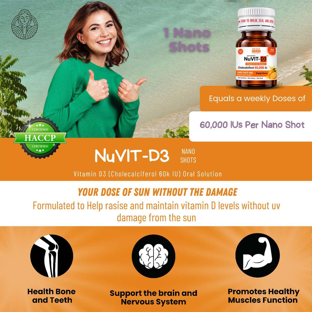 The Old Natural Nuvit D3 Vitamin D3 60000 IU Nano Shots - 8 Pack - image 4