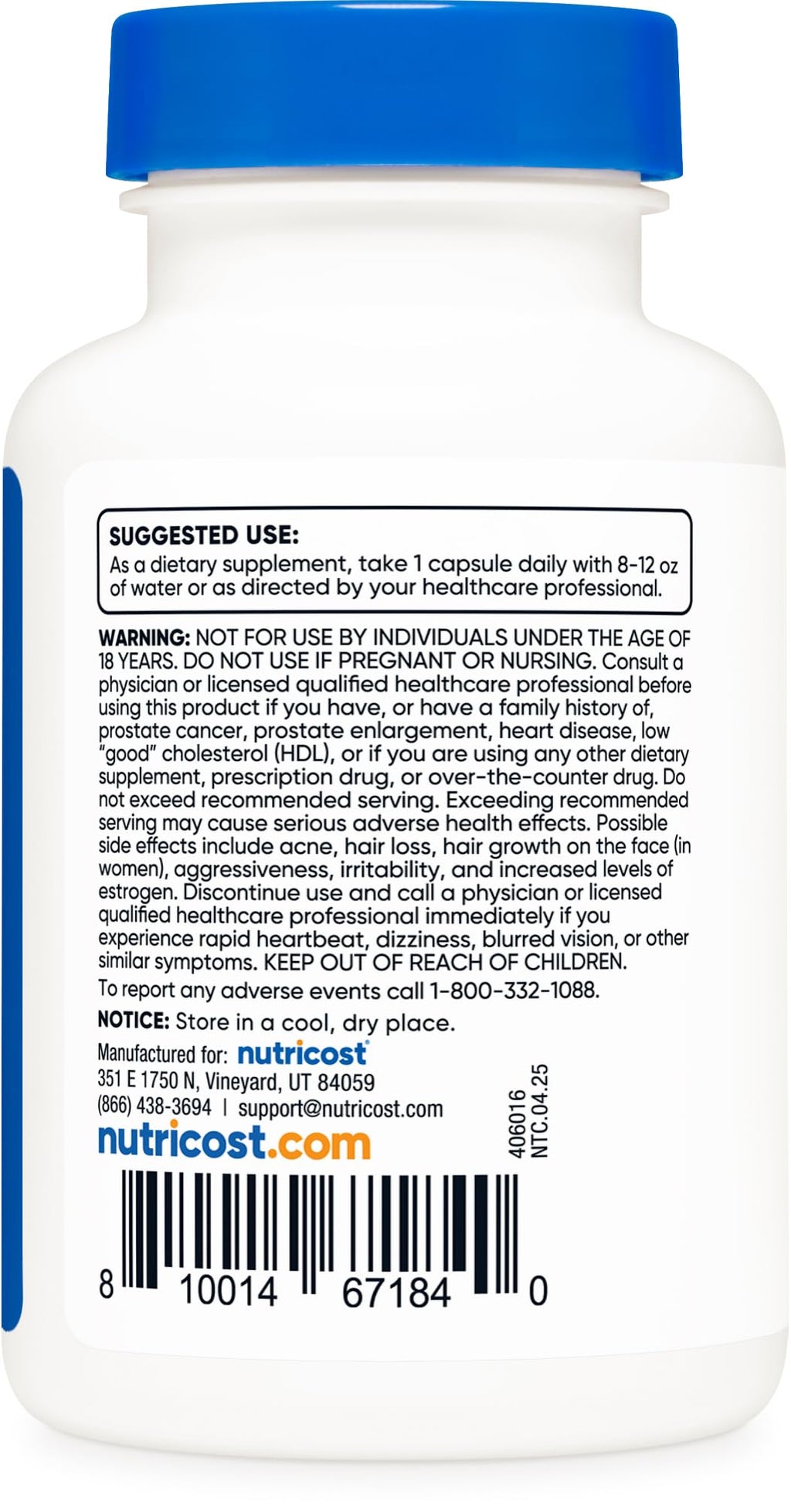 Nutricost DHEA 50mg Capsules - Gluten Free
