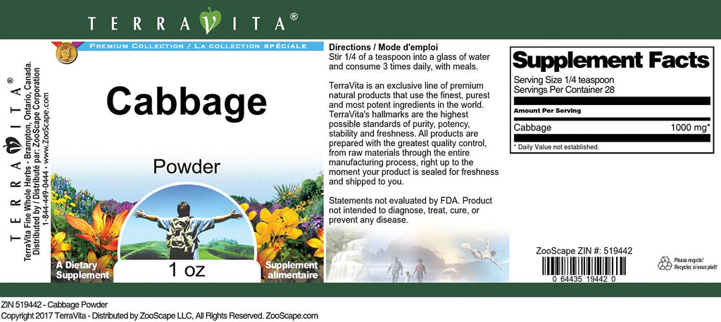 Terravita Cabbage Powder (1 oz, ZIN: 519442)