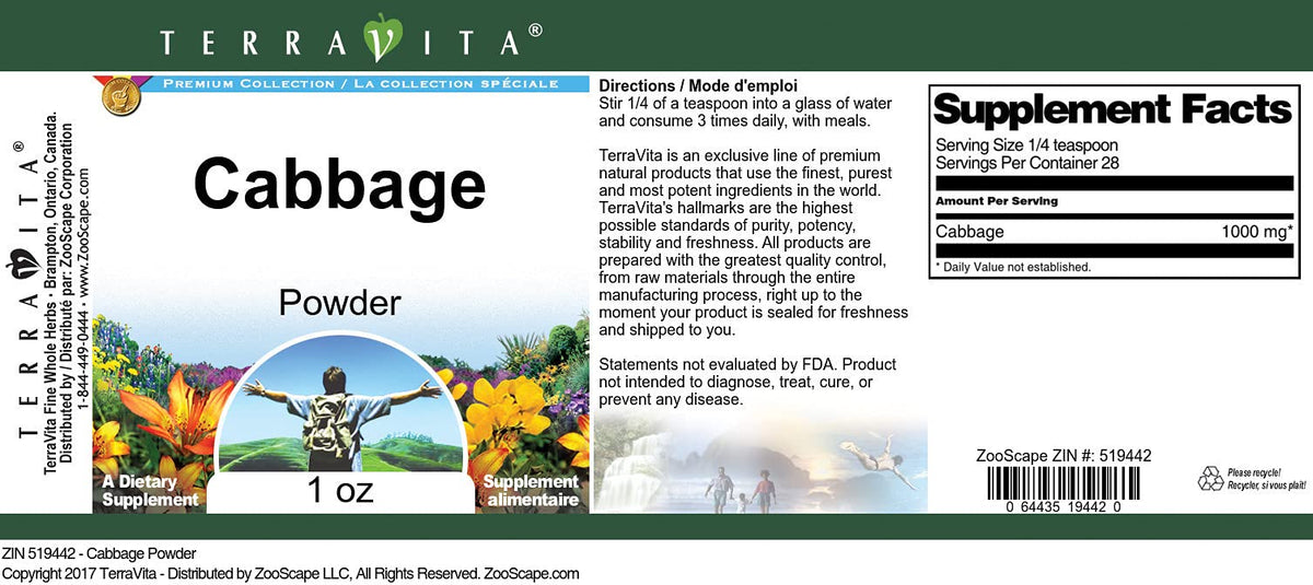 Terravita Cabbage Powder (1 oz, ZIN: 519442)