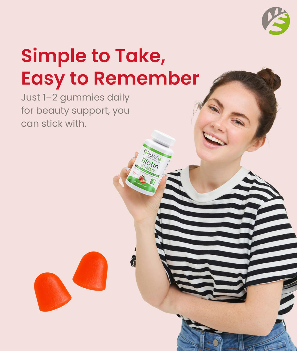 BariSlim Biotin 5000 mcg Gummies for Hair, Skin & Nails - 90 Gummies - image 6
