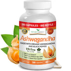 Nature's Branch Organic Ashwagandha with Black Pepper - 180 Capsules