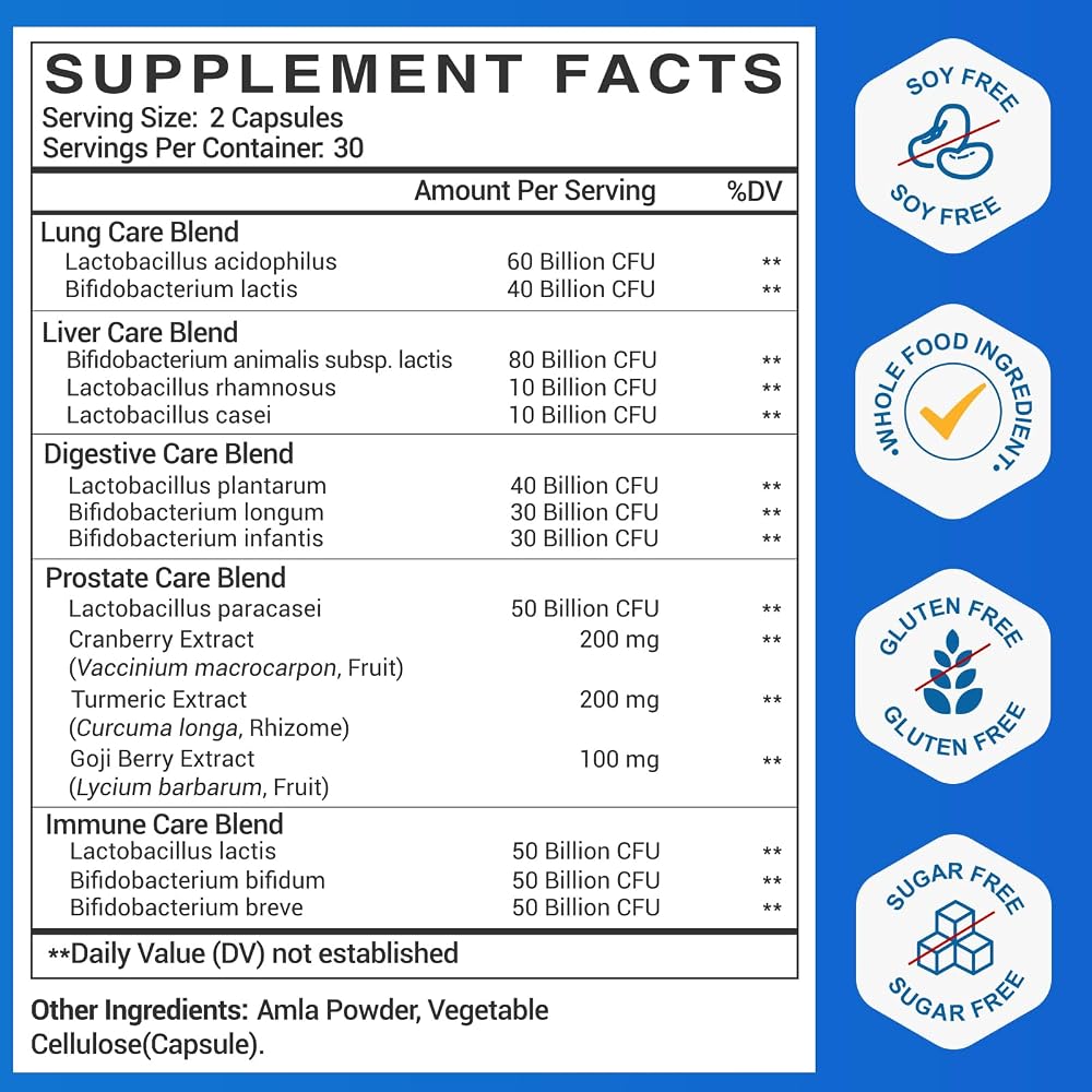 CFUKING Probiotics for Men 500 Billion CFUs 12 Strains - 120 Capsules - image 2