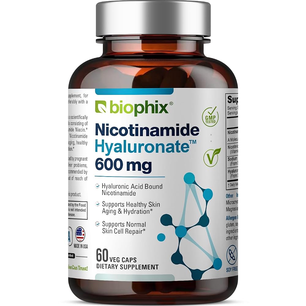 Biophix Nicotinamide 600 mg Vitamin B3 - 60 Vegetarian Capsules