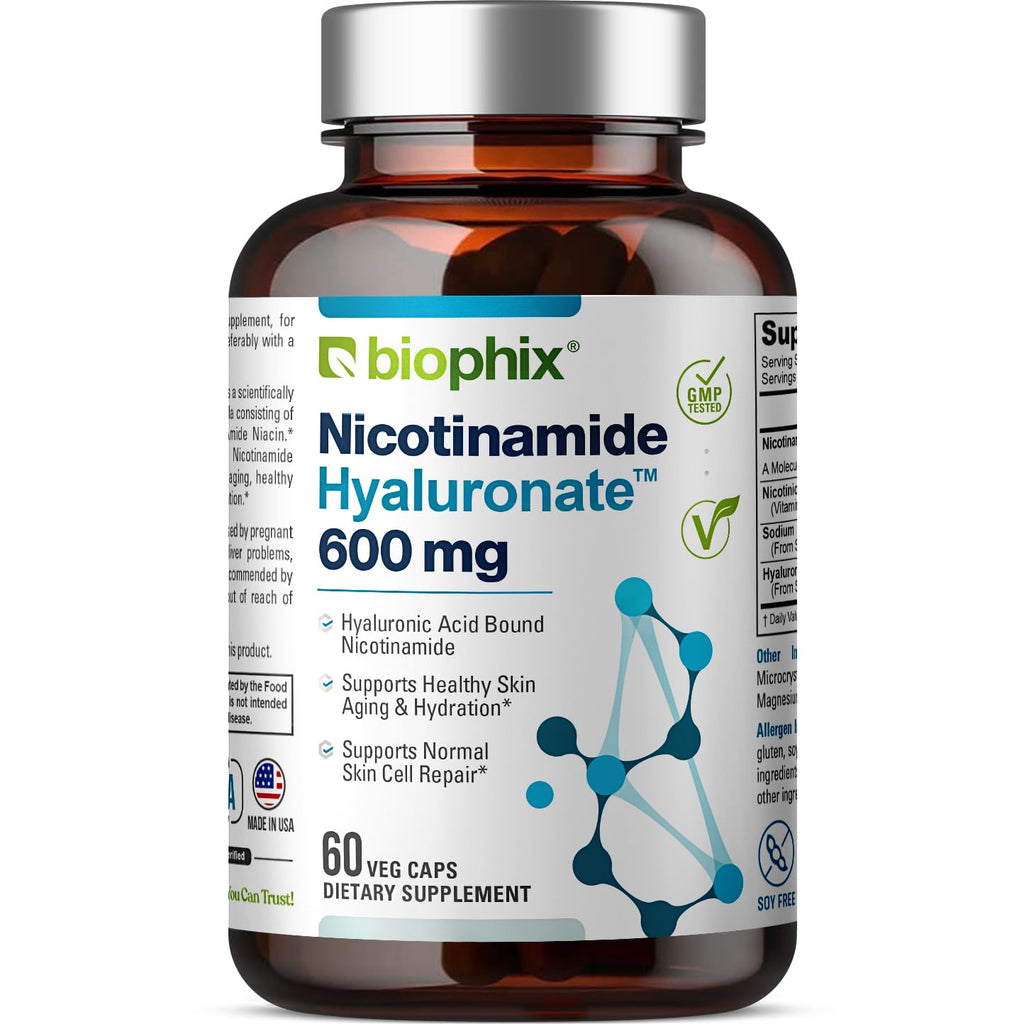 Biophix Nicotinamide 600 mg Vitamin B3 - 60 Vegetarian Capsules