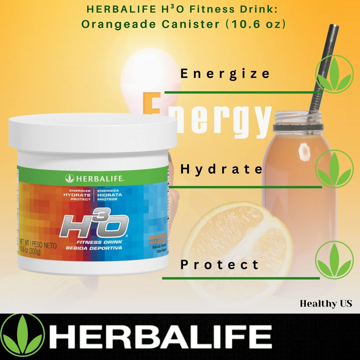 Herbalife H³O Fitness Drink Orangeade Powder - 10.6 Oz - image 6