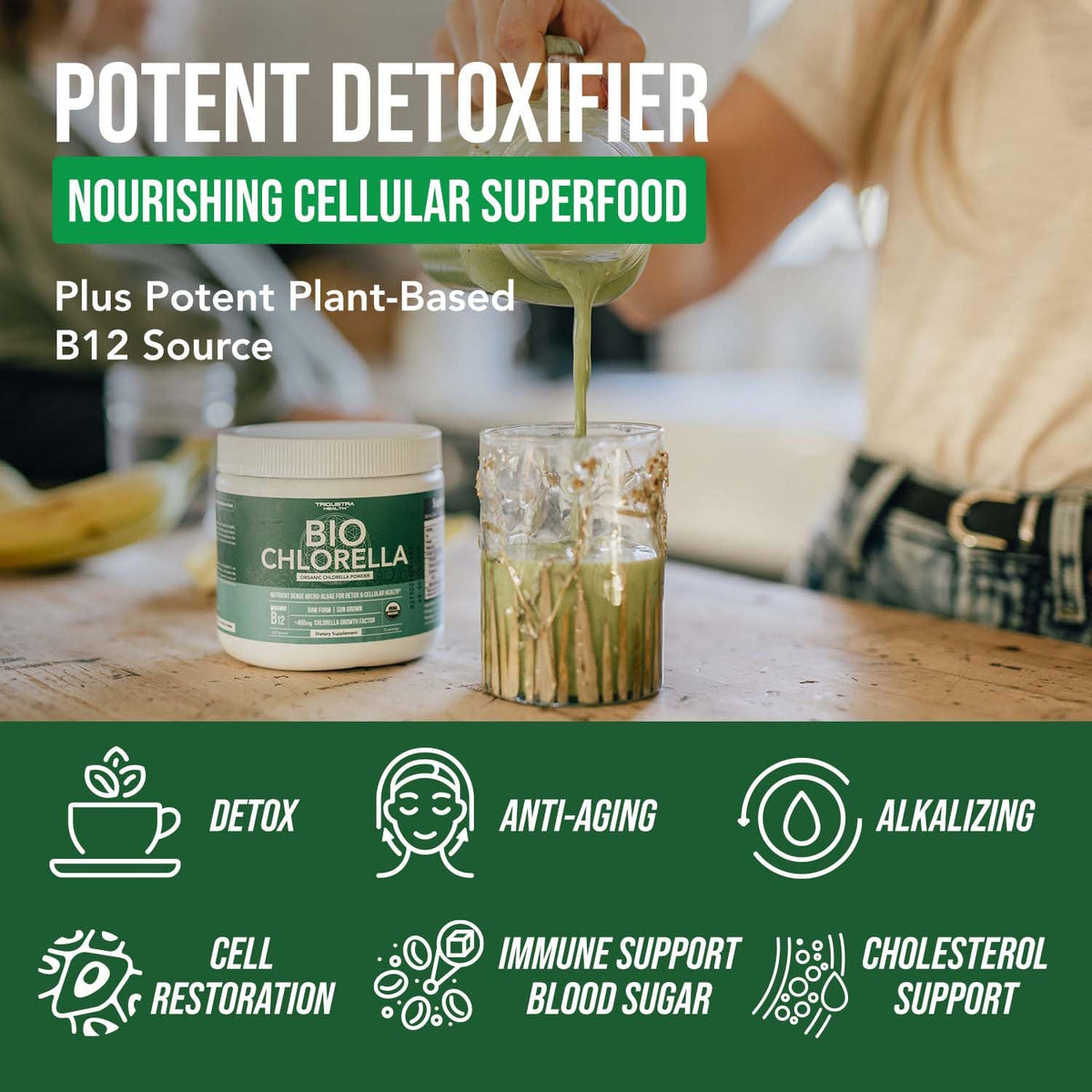 Triquetra Health Organic Chlorella Powder Raw Green Algae - 7.94 oz - image 2