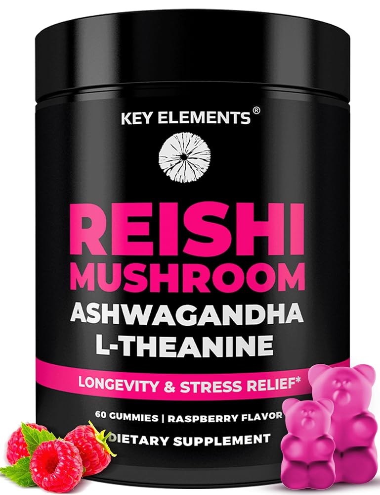 KEY ELEMENTS Reishi Mushroom Gummies with L-Theanine & Ashwagandha - 60 Count