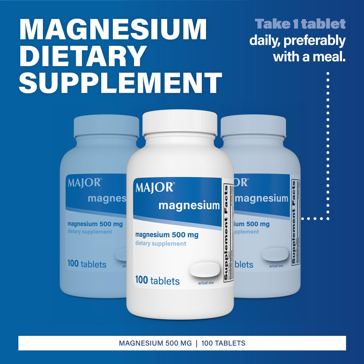 Major Magnesium 500mg - Magnesium Oxide Tablets - Dietary Supplement