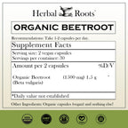 Herbal Roots Organic Beet Root Powder Capsules for Heart Health - 60 Count - image 2