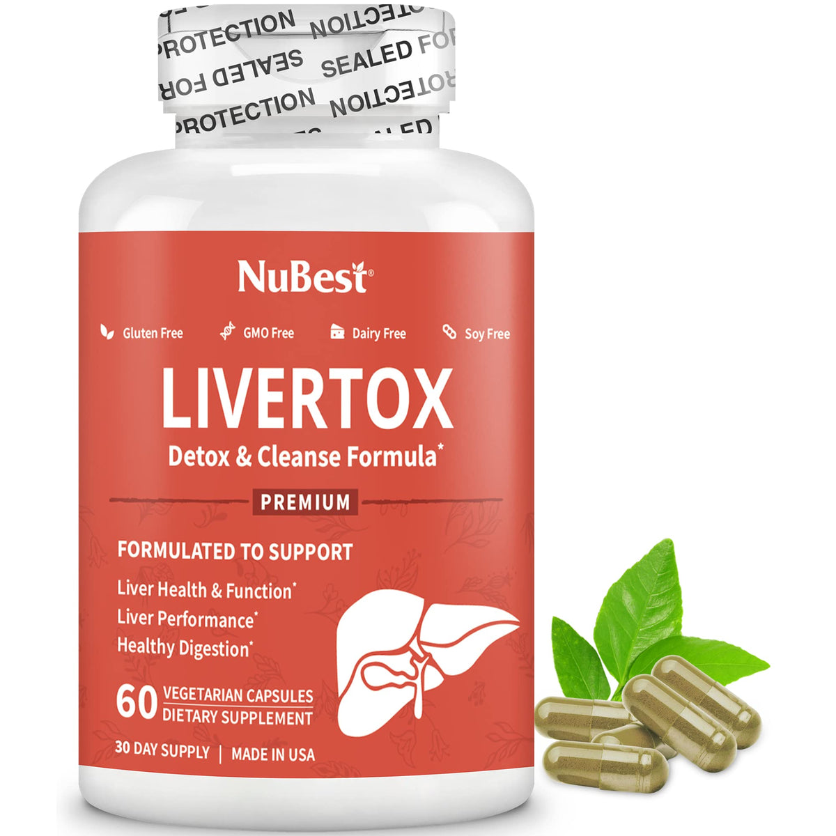 NuBest LiverTox - Advanced Liver Detox & Cleanse Formula - Herbal
