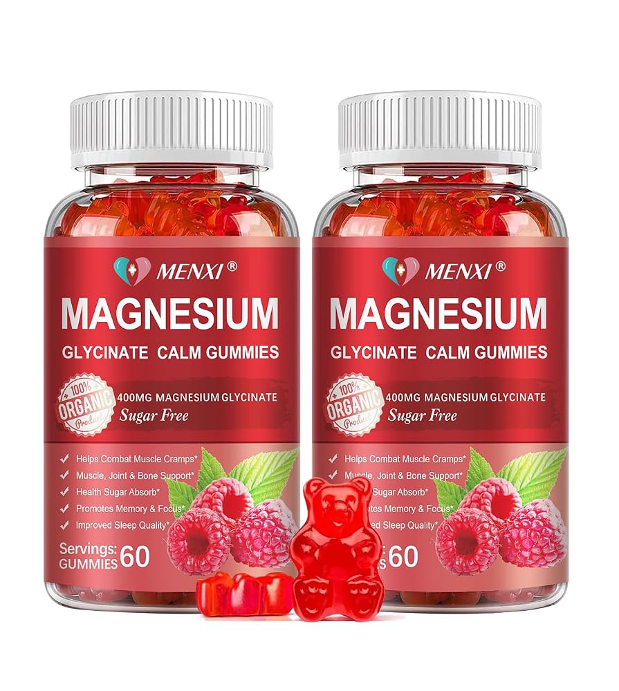 MENXI Magnesium Gummies 600mg per Serving-Magnesium Glycinate 400mg