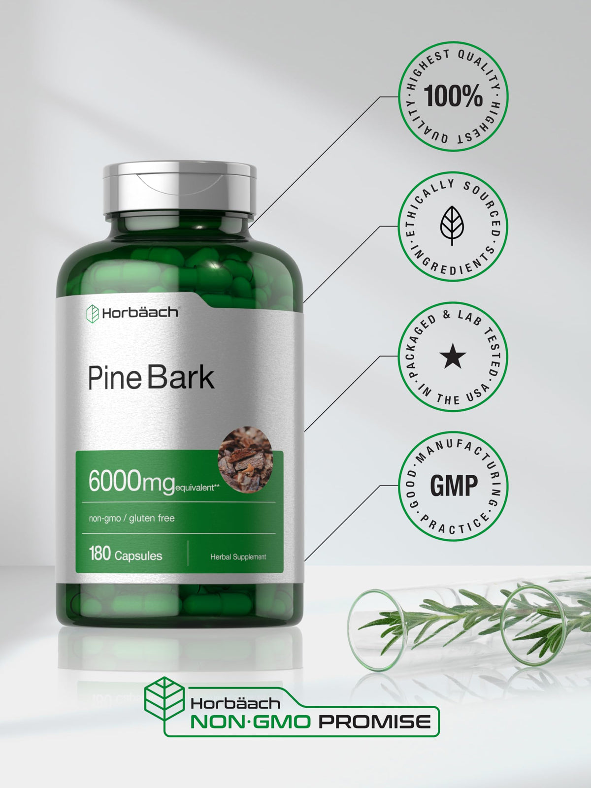 Horbäach Pine Bark Extract - 180 Capsules - image 6