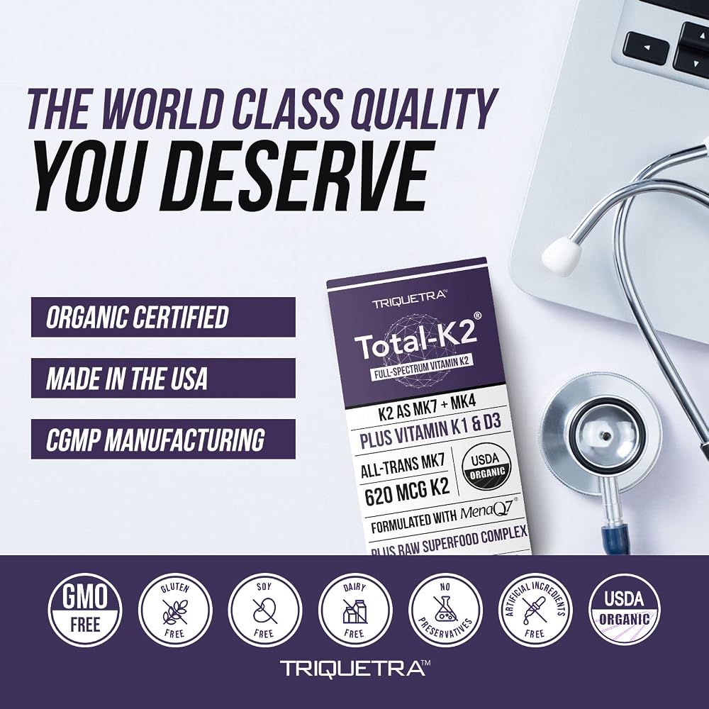 Triquetra Health Total K2 Vitamin K2 MK7 & MK4 - 60 Capsules - image 7