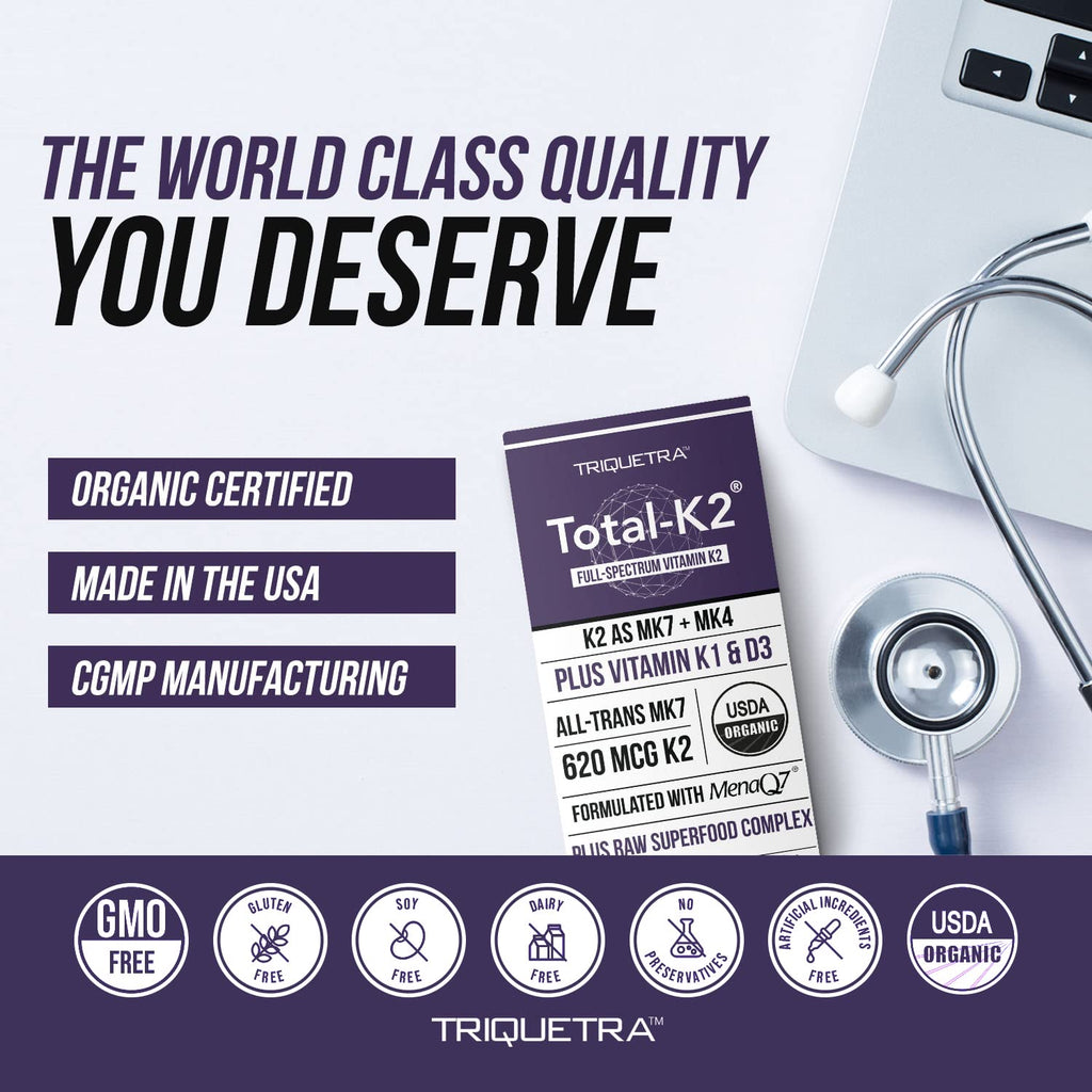 Triquetra Health Total K2 Vitamin K2 MK7 & MK4 - 60 Capsules - image 7