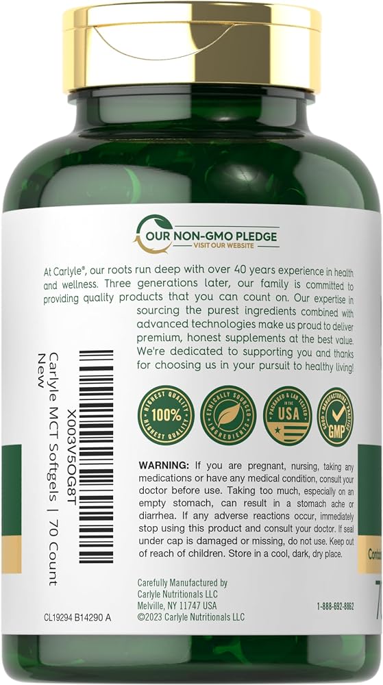 Carlyle MCT Oil Capsules 3600 mg - 70 Softgels - image 3