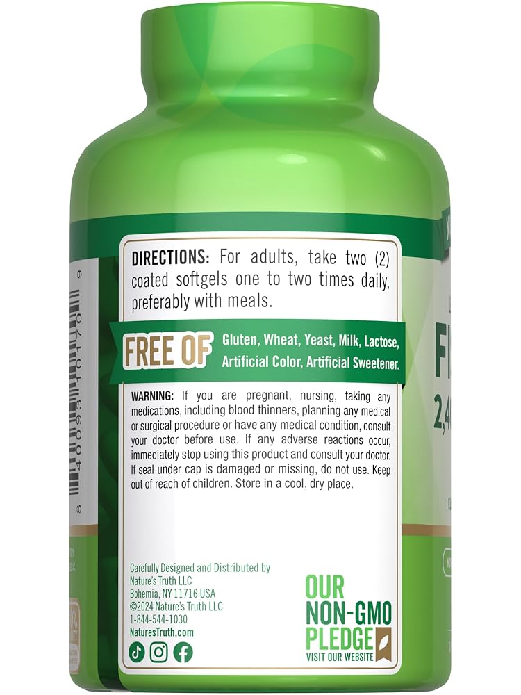 Nature's Truth Fish Oil Omega 3 Supplement 2400mg - 90 Softgels - image 7