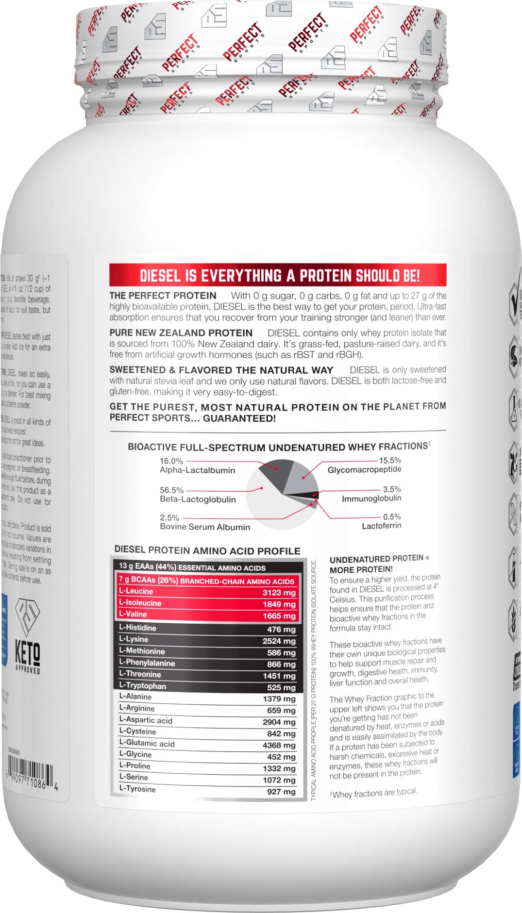 PERFECT SPORTS Diesel 100% New Zealand Whey Isolate - 2 lb - image 3