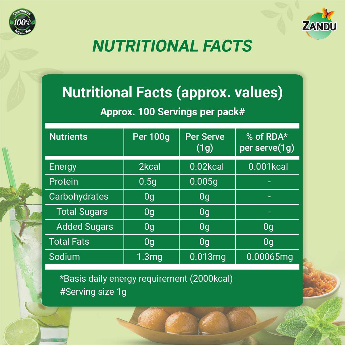 Zandu Stevia Meethi Tulsi Powder Natural Sweetener - 100g - image 4