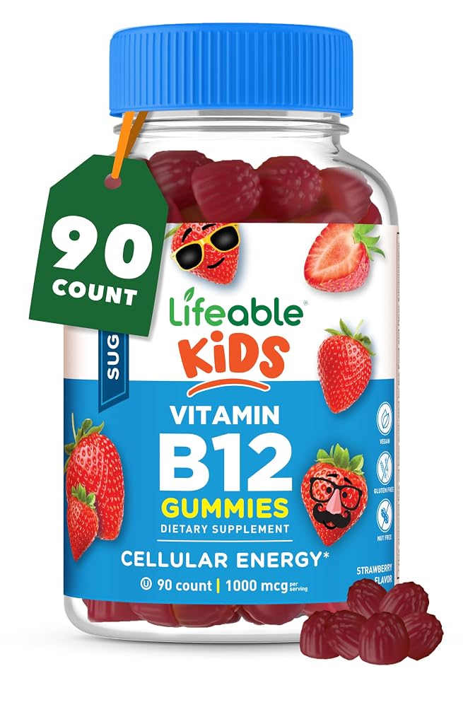 Lifeable Sugar Free Kids Vitamin B12 Gummies 1000 mcg - 90 Gummies