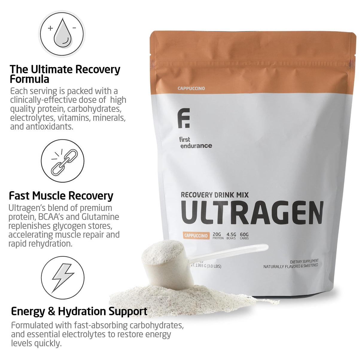 FIRST ENDURANCE Ultragen Workout Recovery Drink Powder