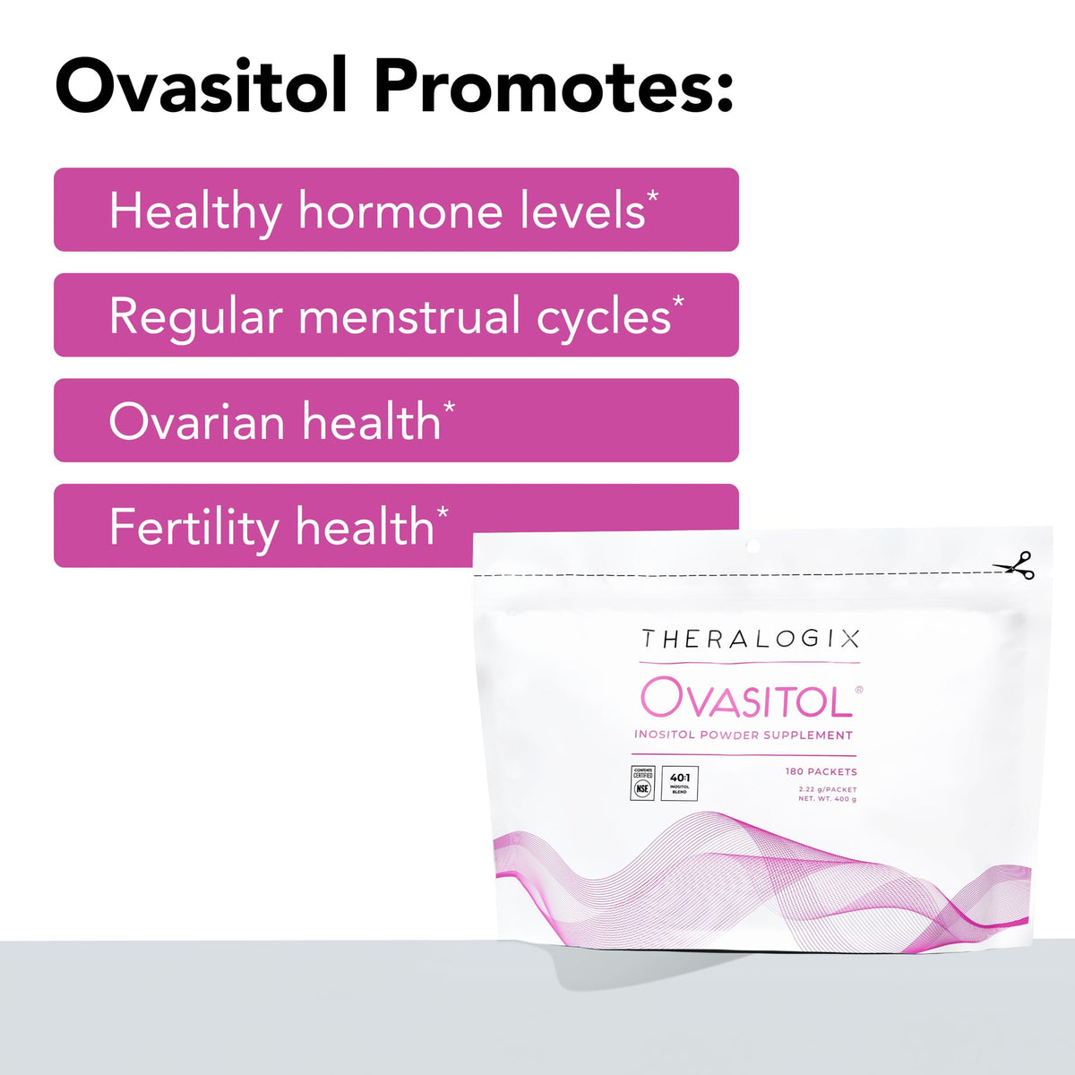 Theralogix Ovasitol Fertility & Hormone Health Powder - 180 Packets - image 3