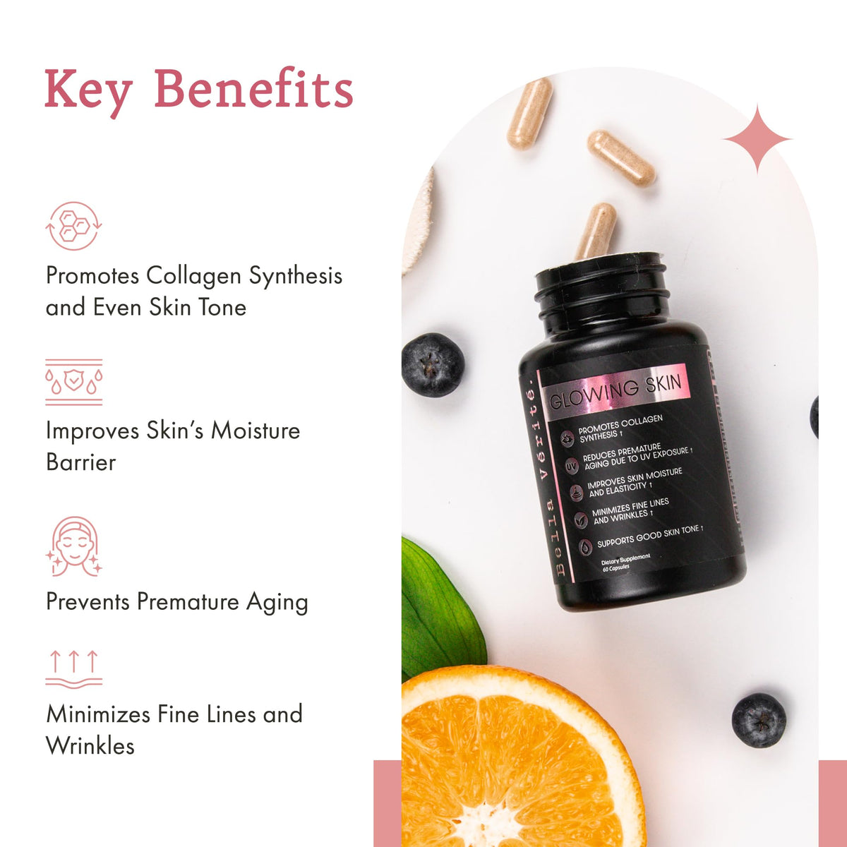 Bella Vérité Daily Collagen Supplement for Skin - 60 Capsules - image 2