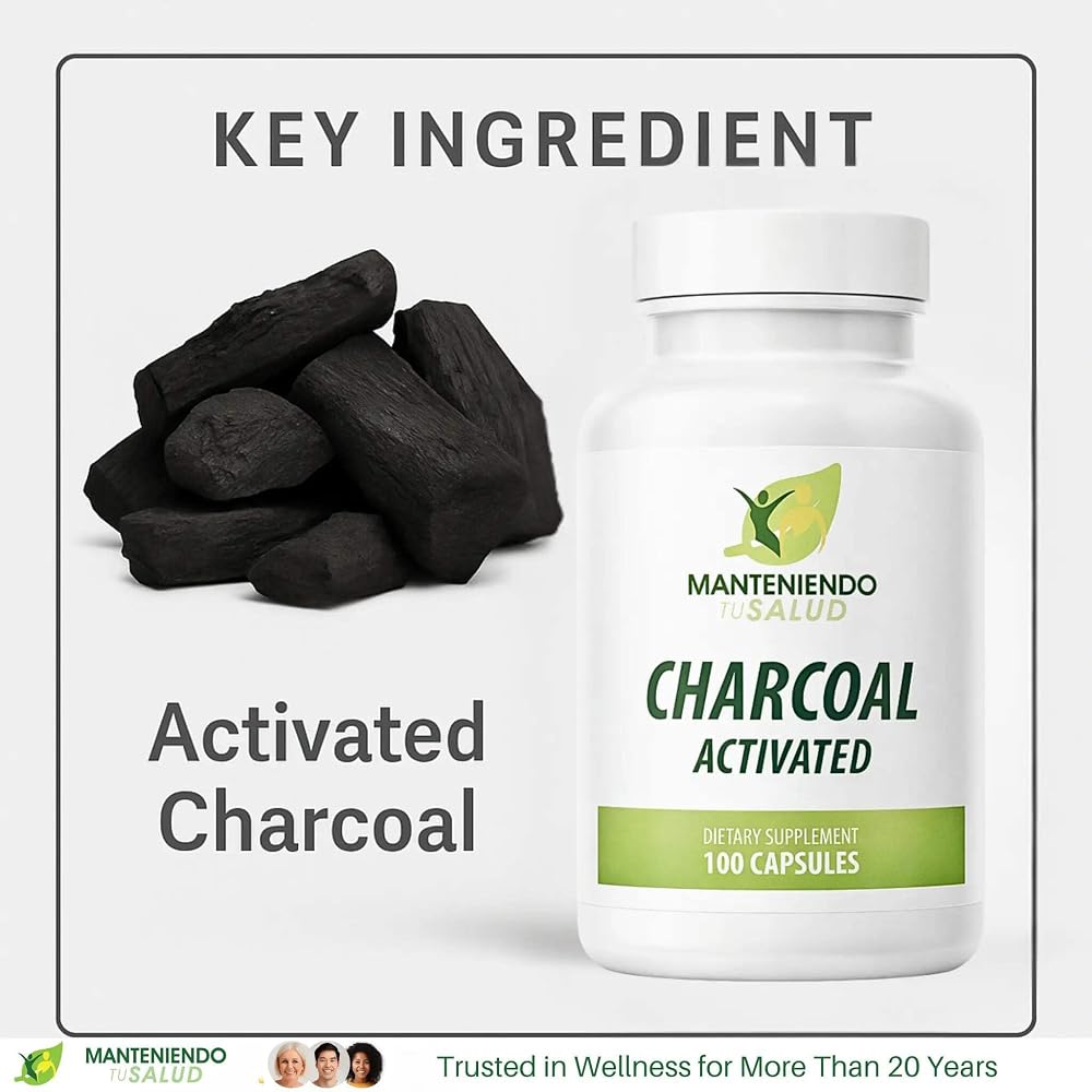 Manteniendo Tu Salud Activated Charcoal 520 mg Digestive Support - image 4