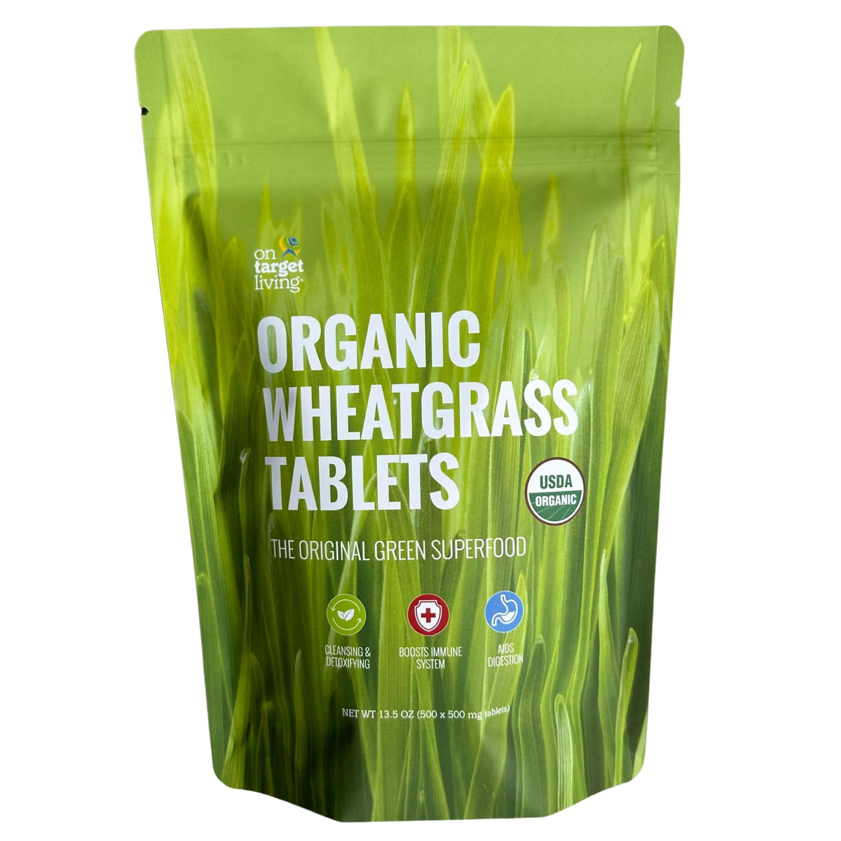 On Target Living Wheatgrass Tablets USDA Organic - 500 Tablets