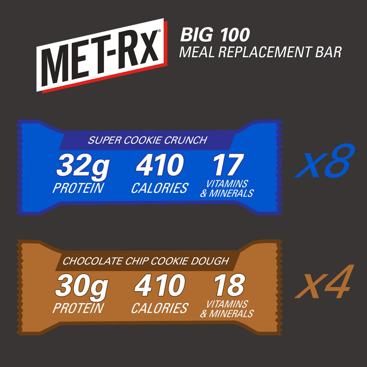 MET-Rx Big 100 Protein Bars Variety Pack - 12 Count - image 3