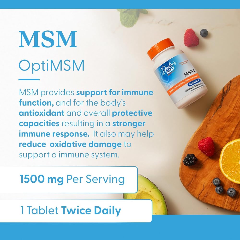 Doctor's BEST MSM 1500mg Supplement for Skin & Joints - 120 Tablets - image 4