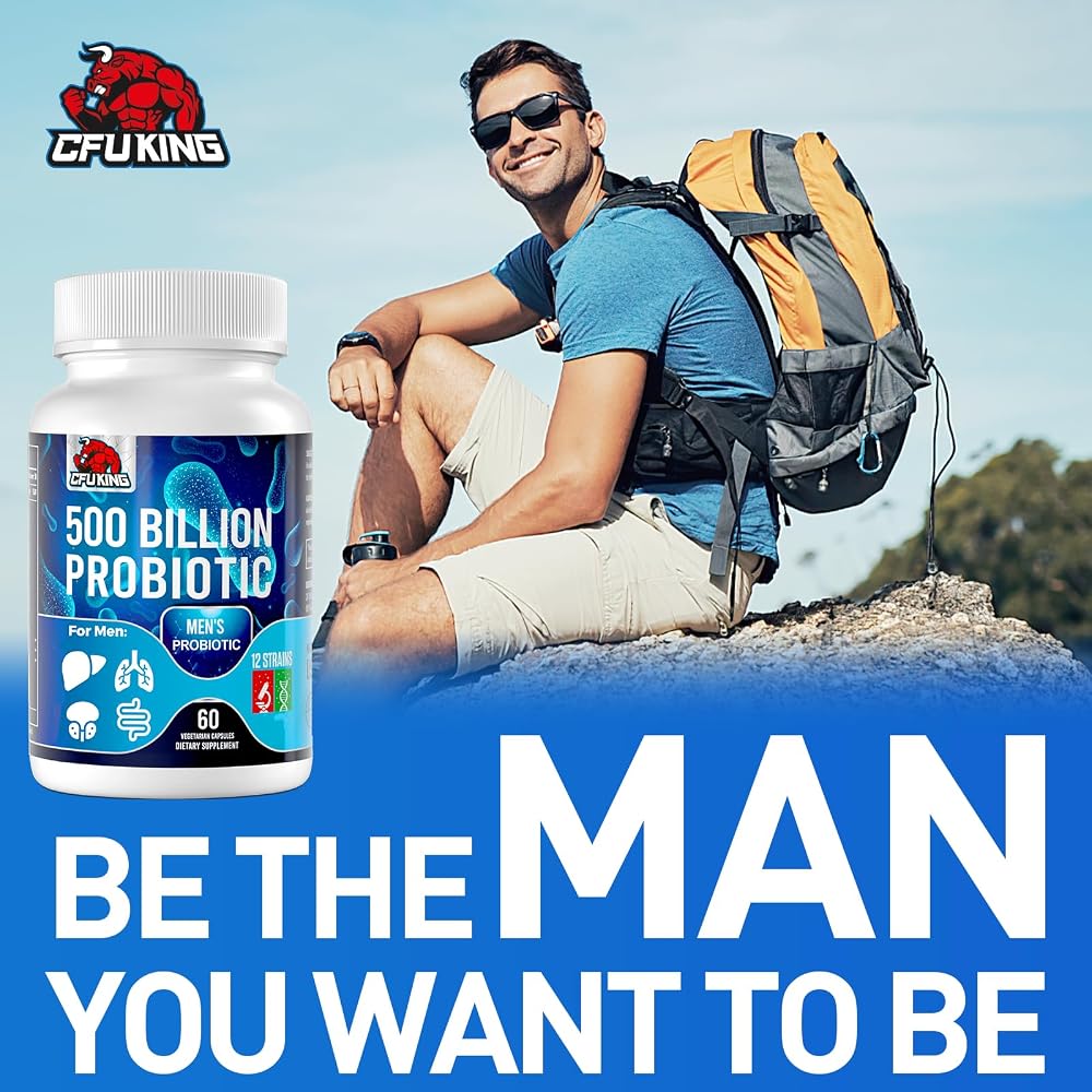 CFUKING Probiotics for Men 500 Billion CFUs 12 Strains - 120 Capsules - image 7