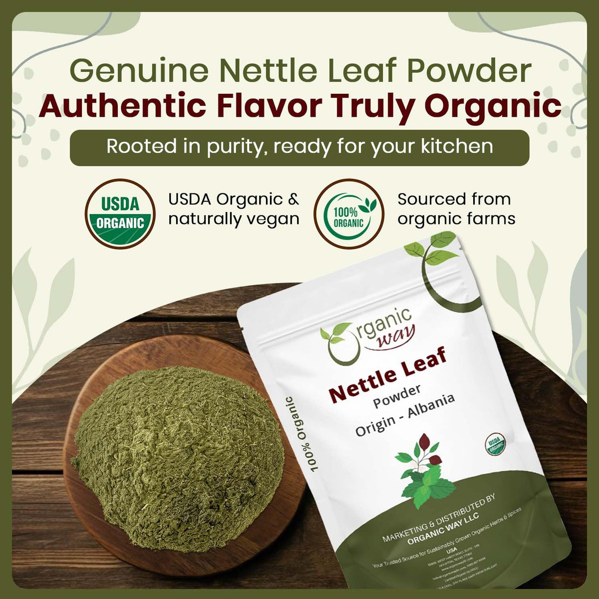 Organic Way Nettle Leaf Powder - 16 Ounce - image 2
