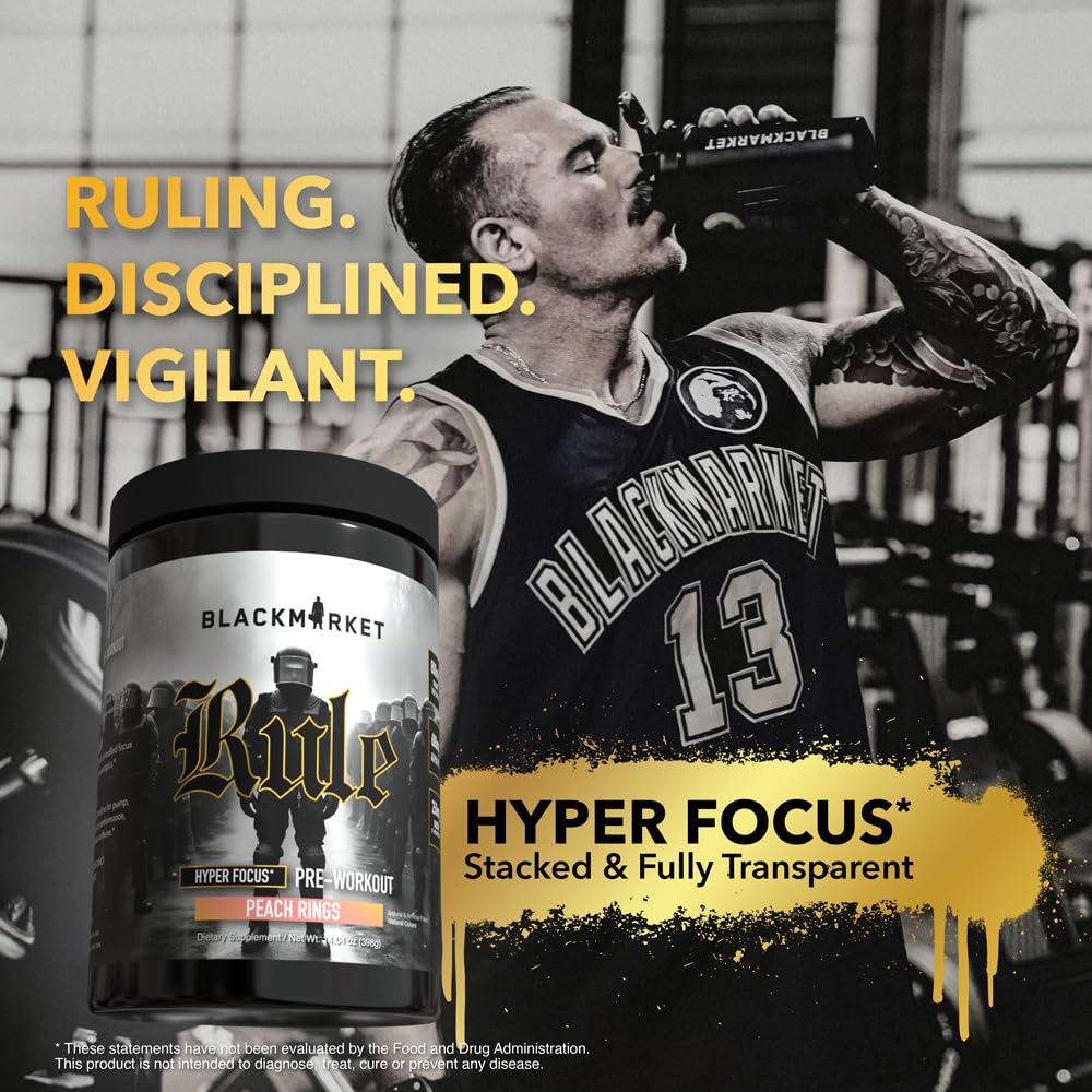 BLACKMARKET Rule High-Stimulant Nootropic Pre-Workout Powder - 40 Servings - image 4