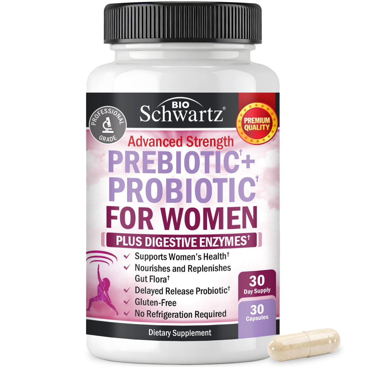 BioSchwartz Prebiotics and Probiotics for Women - for Gut