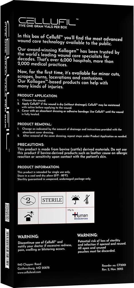 Celluheal Cellufil Collagen Particles for Advanced Wound Care 100%
