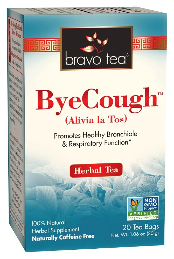 Bravo Tea Bye Cough Herbal Tea Caffeine Free - 120 Tea Bags