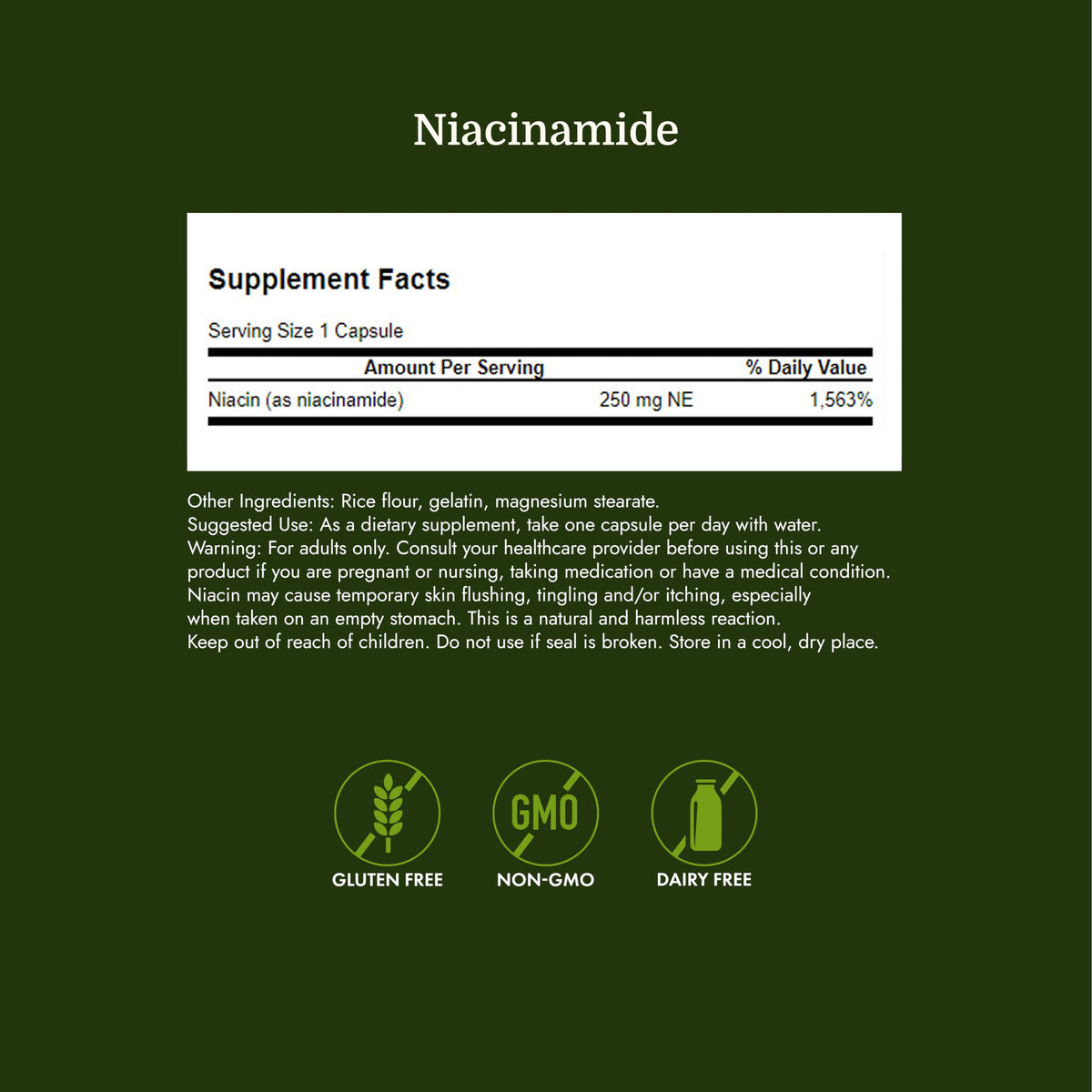 Swanson Niacinamide Vitamin B3 250 mg - 250 Capsules - image 4