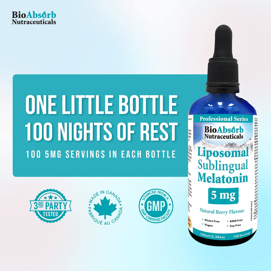 Bio Absorb Liposomal Liquid Melatonin 5mg Sleep Support - 100 Doses - image 4