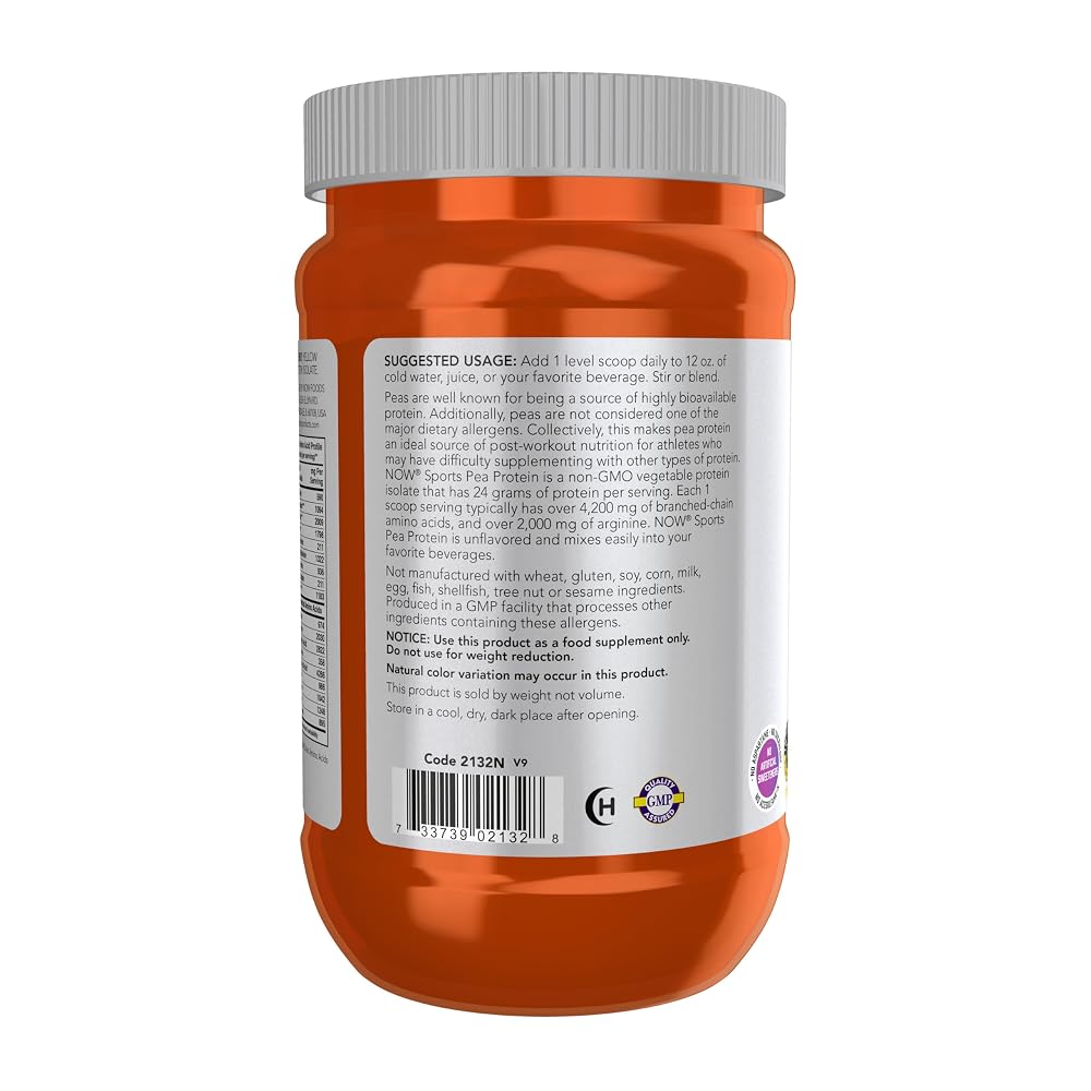 NOW Sports Pea Protein 24g Plant-Based Powder - 12 oz - image 3