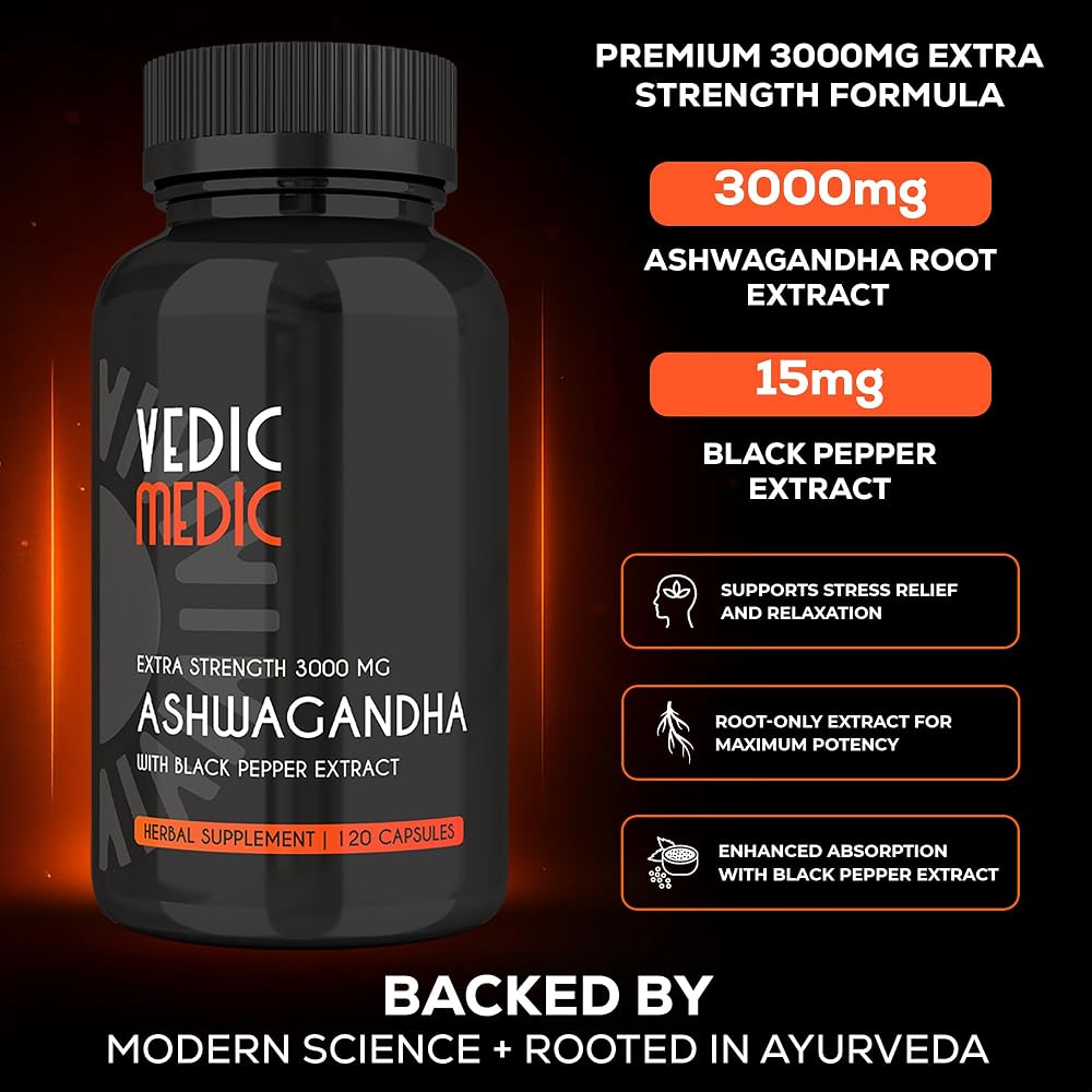 The Vedic Medic Organic Ashwagandha Capsules Extra Strength 3000mg - image 2