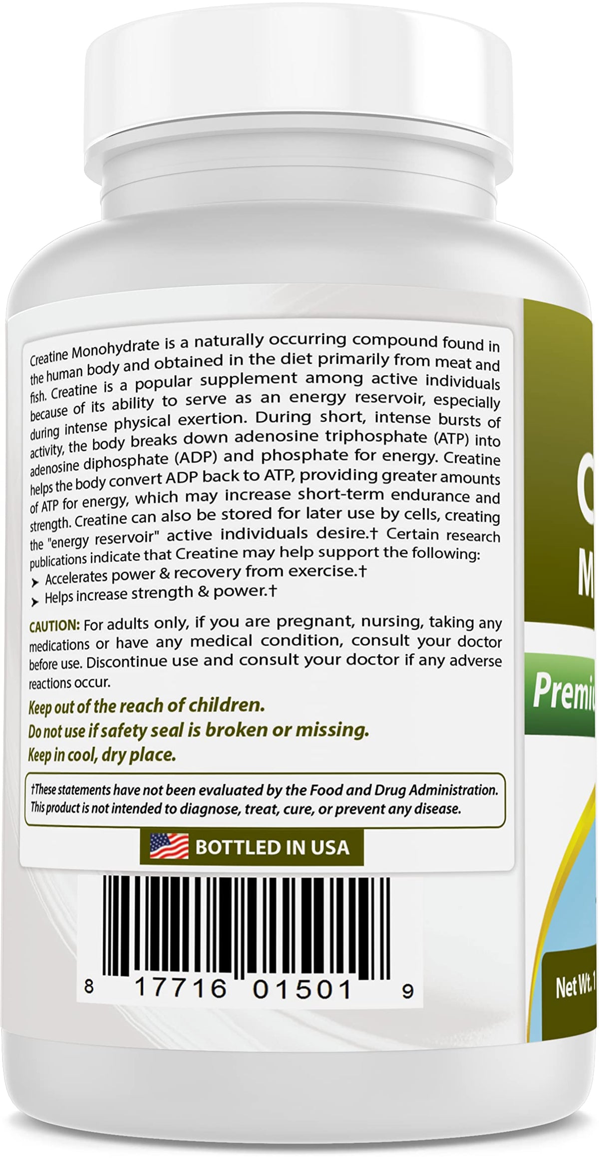 Best Naturals Creatine Monohydrate Pure Powder - 1 Lb - image 7