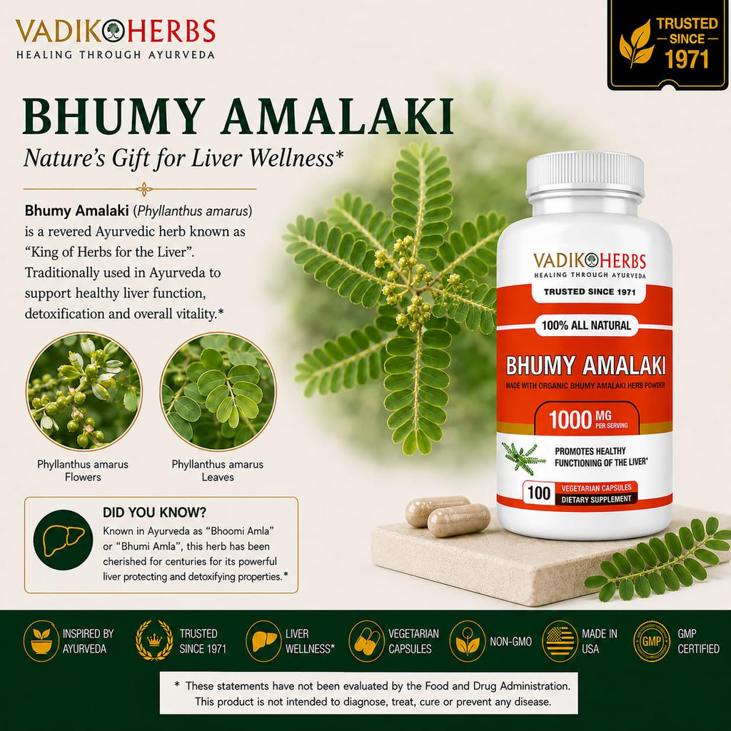 Vadik Herbs Organic Bhumy Amalaki Liver Support - 100 Capsules - image 6