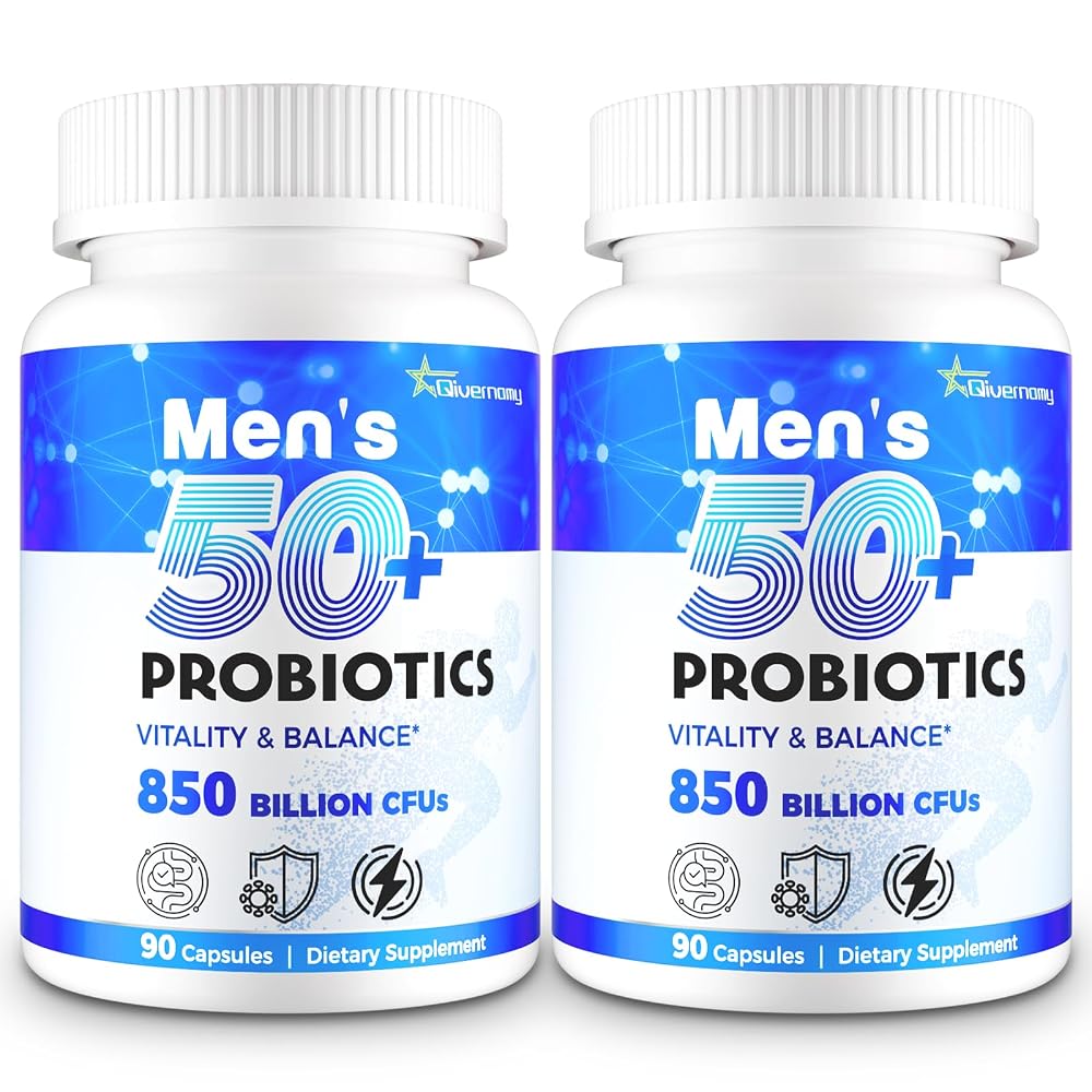 QIVERNAMY Probiotics for Men, Advanced 50+ Mens Probiotic