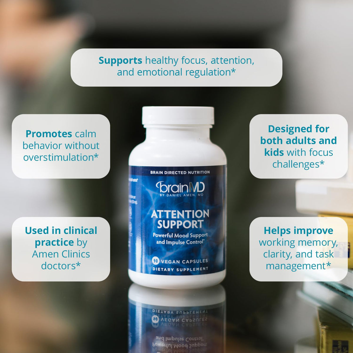 BrainMD Dr Amen Attention Support - 90 Capsules - image 3