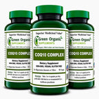 Green Organic Supplements CoQ 10 Complex, Ubiquinone, 90 Vegetarian Capsules, High