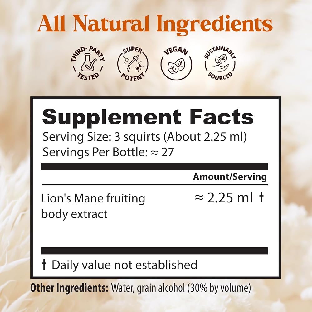 Dragon Herbs Lion's Mane Drops Mushroom Supplement Brain Support - 2 fl oz - image 7