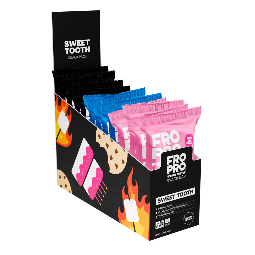 FRO PRO Variety Sweet Tooth Plant Protein Snack Bars - 12 Pack