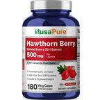 NusaPure Hawthorn Berry 500mg - 180 Vegetarian Capsules